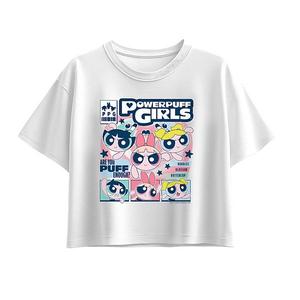 Футболка Boxy с комиксом Powerpuff Girls Y2K для девочек 7-16 Licensed Character, White