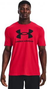 Мужская спортивная футболка с коротким рукавом с логотипом Under Armour, (600) Red/Black