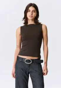 Мягкий топ с вырезом-лодочкой от annie Weekday, Dark Brown