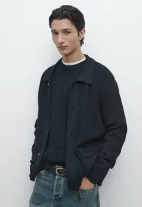 Кардиган с карманами Massimo Dutti, Mottled Dark Blue