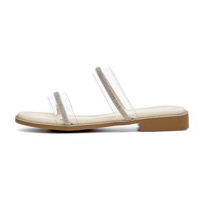 Резиновые тапочки-слайды, устойчивые к истиранию и запаху, женские, экрю JOSINY, Ecru (Heel Height 2Cm)