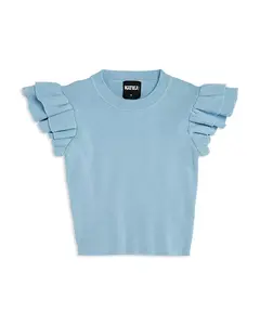 Детский свитер Isla с коротким рукавом - для девочек постарше. Katiejnyc, синий