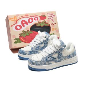 Износостойкие, легкие и дышащие низкие кедры для скейтбординга Unisex OAOQ, розово-голубые непарные