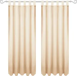 Штора на петлях 140х245 см (ширина х длина) бежевого цвета, непрозрачная штора, петлевая штора в различных вариациях. Bestgoodies