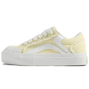 TUOPIN Женские противоскользящие легкие дышащие поддерживающие низкие скейтерские туфли Pie Shoes Sea Salt Lemon с морской солью и лимоном [усиленная версия] кремово-желтые