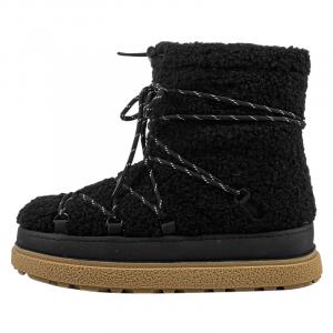 Wonderful couple Тёплые износостойкие амортизирующие утеплённые противоскользящие короткие зимние ботинки женские Black, цвет Black