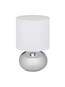 Прикроватная лампа серебристого цвета - (В)28 x Ø 18 см