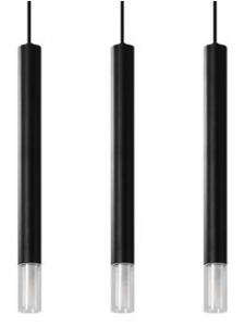 Подвесной светильник VITTORIA 3 Черная сталь и стекло (Д)45 см (Ш)6 см (В)120 см Nice Lamps