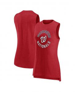Женская майка с логотипом Heather Red Washington Nationals Что происходит вокруг майки Fanatics