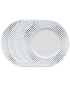 Набор из 4 салатных тарелок Hammock с ободком "Dots" Noritake, синий