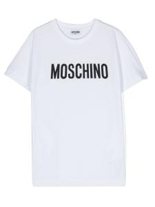 Moschino Kids платье-футболка с логотипом, белый