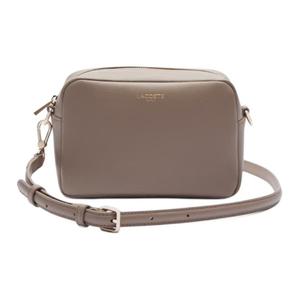 LACOSTE Кожаная сумка через плечо женская бежевая, Beige