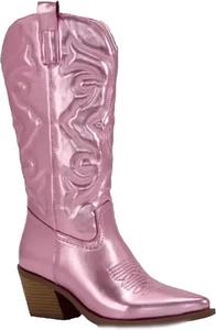 Generic Женские ботинки на низком каблуке с боковой молнией, серебристые с заостренным носком в стиле ретро вестерн для женщин