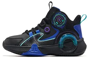 ERKE KIDS Ультра мун кэшинг мид топ баскетбольные кроссовки black blue детские