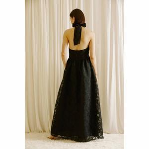 Кружевное макси-платье черного цвета STORIA