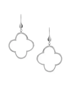 Серьги-Подвески в форме клевера с родиевой полировкой Rivka Friedman, silver
