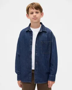 Детская джинсовая рубашка оверсайз Gap, темно-синий