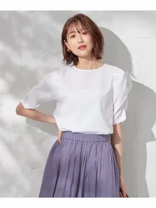 Мягкая, приятная на ощупь и удобная блузка с присборенными рукавами Suite L, цвет Ivory [002]