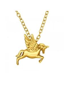 Alexander York Колье с подвеской в виде единорога из золота, изготовленное из серебра 925 пробы, в золотой оправе из двух частей