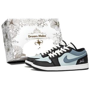 Jordan Air 1 Slate Blue амортизация низкие кроссовки для скейтбординга unisex черный синий