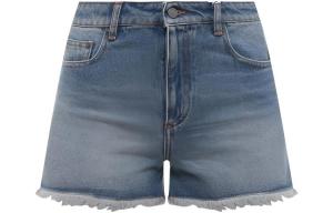 Ami Paris укороченные джинсовые шорты Mid Rise с рваным краем AMIPARIS, синий