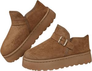 Женские зимние ботинки Cydmoty с застежкой и плюшевой подкладкой, Brown