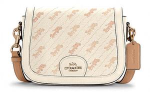 Кожаная седельная сумка через плечо и кросс-боди Trumpets женская бежевая COACH