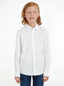 Рубашка Tommy Hilfiger с длинными рукавами "SOLID STRETCH POPLIN SHIRT L/S", для мальчика, белый