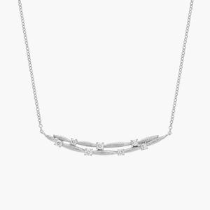 Ожерелье «Улыбка» с бриллиантовой канавкой из белого золота 14 карат (1/4 карата) Blue Nile
