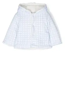 Клетчатое пальто с капюшоном Patachou, синий