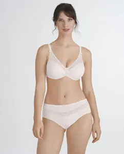 Формованный бюстгальтер на косточках с вышивкой в ​​виде листьев Felina, розовый