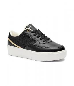 Кроссовки женские Tommy Hilfiger кожаные комбинированные на платформе, черный