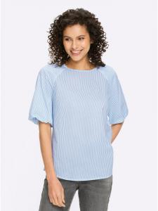 Полосатая блузка в полоску цвета льдистого синего и экрю Heine