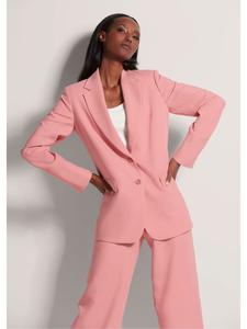 MADELEINE Однобортный блейзер из эластичной ткани бледно-розового цвета