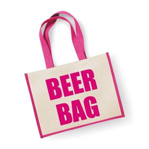 Большая джутовая сумка Пивная сумка Розовая сумка Новая мама 60 SECOND MAKEOVER, розовый