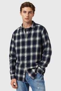 Хлопковая рубашка HAVEN Allsaints, темно-синий