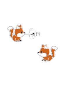 Alexander York Серьги-гвоздики в виде лисы из серебра 925 пробы, комплект из 2 штук