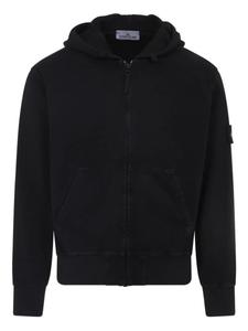 Толстовка с капюшоном на молнии с нашивкой-логотипом Stone Island, черный