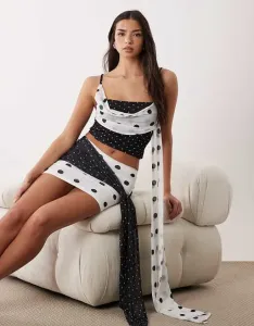 Топ на бретелях с драпировкой в ??горошек ASOS DESIGN