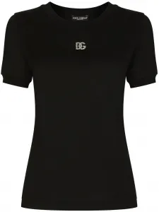 Футболка с кристаллами DOLCE & GABBANA, черный