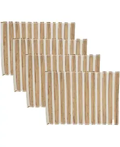 Салфетки под приборы в деревенском стиле с гиацинтовым узором, 14 x 20 дюймов Saro Lifestyle, natural