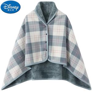 Disney Плед-пончо MUJI Blue, 80x130 см, двухслойный, с застежкой и сумкой для хранения