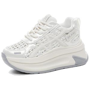 Дышащие низкие повседневные кроссовки для увеличения роста Women's POOQ, белый