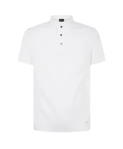 Классическая белая хлопковая рубашка поло Emporio Armani, белый