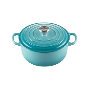 Чугунная круглая кокотница Le Creuset, небесно-голубой