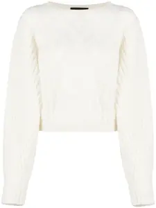 Джемпер из смесовой шерсти фактурной вязки Fabiana Filippi, белый