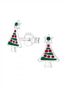 Bungsa Зеленые серьги-гвоздики