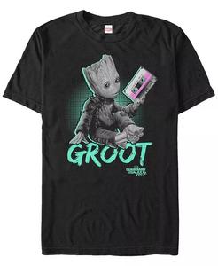 Футболка с коротким рукавом «Стражи Галактики. Том 2. Любопытный неоновый малыш Грут» для мужчин Marvel Fifth Sun, черный
