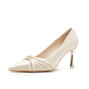 Туфли на тонком каблуке высотой 7,5 см для женщин TATAYA, Apricot