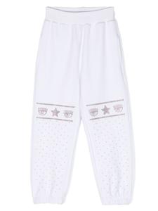 Chiara Ferragni спортивные брюки Maxi Logomania с заклепками, белый